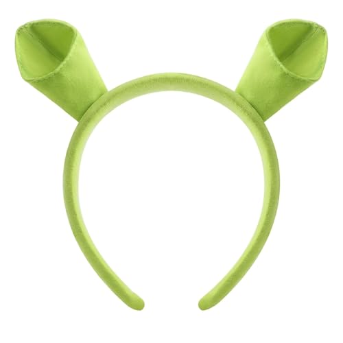 JFGDVW 1 Pcs Green Shrek Ears Headband Funny Shrek Costumes Adult For Halloween Christmas Party Cosplay Costume - Animal Ears Accessory