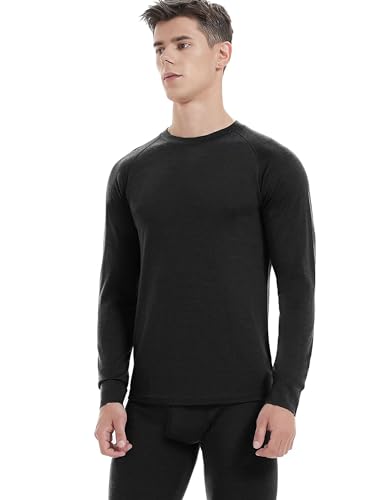 Iguana Mens 100% Merino Wool Base Layer Top - Winter Hiking Skiing Camping Thermal Underwear