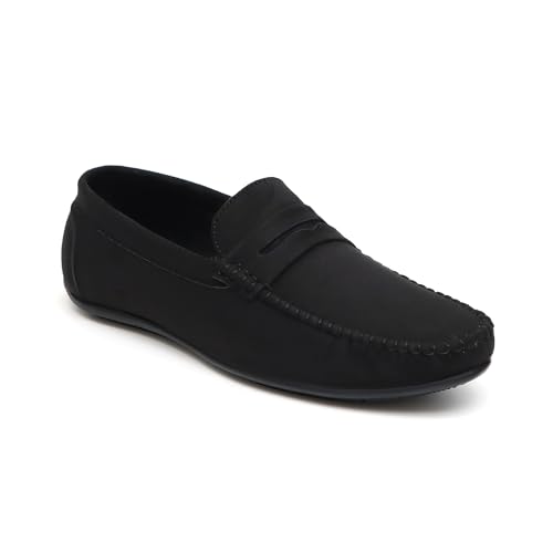 Image of SHUAN Men's Suede Leather Loafer Shoes