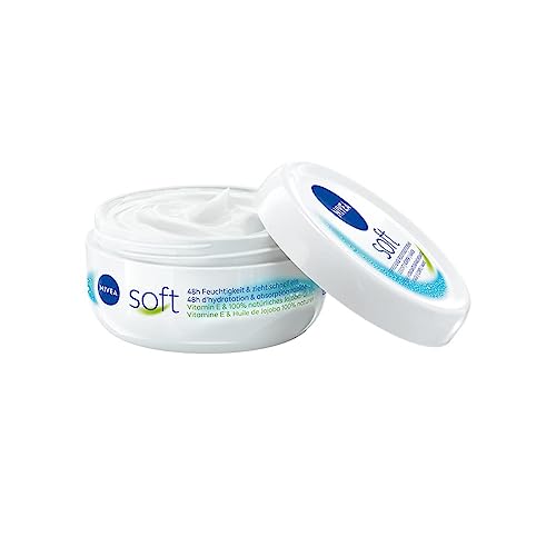 NIVEA Crema hidratante suave y refrescante, crema ligera con vitamina E y aceite de jojoba 100% natural, crema de absorción rápida para una hidratación intensa (75 ml)
