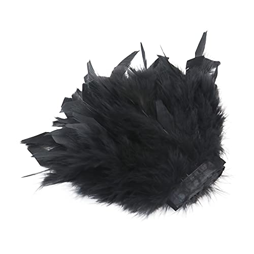 Fearafts Fluffy Turkey Feather Fringe Trim For Crafts Dress Making Wedding Home Decor Pack Of 2 Yards (Black) #TOP1
