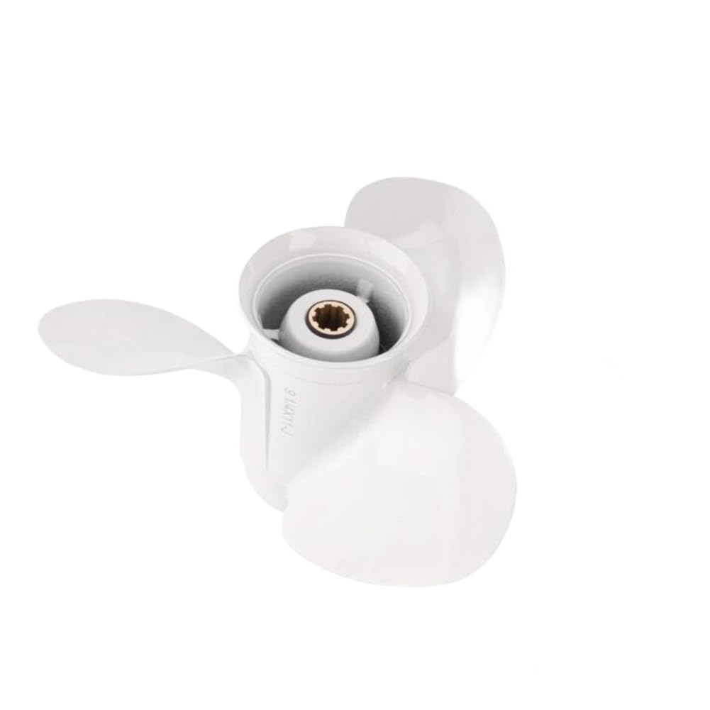 ReachMall Hélice de aluminio para motor de barco, 3 aspas, 9 1/4 x 10 1/2 pulgadas, rotación a la derecha para motor fuera de borda de 9.9 15 20 HP después de 1984