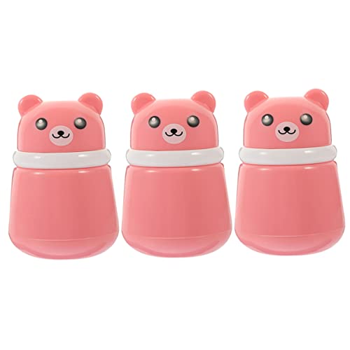 Mipcase Loose Powder Bottle Set 3pcs Bear Shaped Baby Powder Puff Containers Safe for Sensitive Travel Size