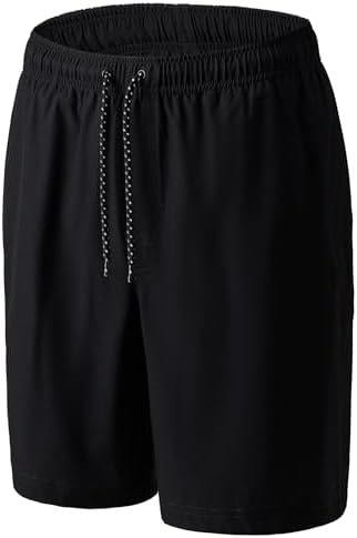Mens Swim Trunks 8 inch Inseam Mesh Liner Quick-Dry Lightweight 4-Way Stretch Bathing Suit Swimming Trunks for Men UPF 50+