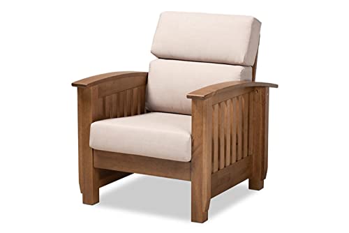 Sillón moderno tapizado en tela taupe