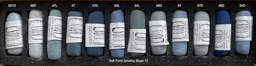 FineArtStore Diane Townsend Handmade Soft Pastel Sets - Smokey Blues Set of 12 Pastels