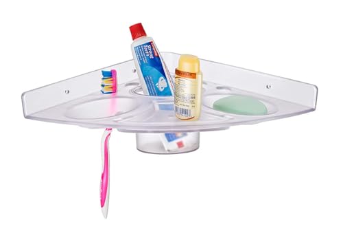 Image of 5in1 Plastic Unbreakable Soap Dish with Toothbrush & Toothpaste Holder | Tumbler Soap Stand for Bathroom & Home | Durable, Lightweight Acrylic Bathroom Accessories (Pack of 1)