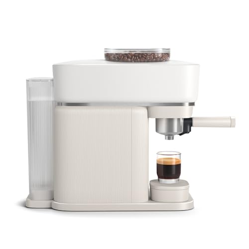 Philips Baristina Espressomaschine - Real Espresso, made simple, Kompakte Kaffeemaschine, Naturweiß mit naturweißem Siebträger, 16-bar-Pumpendruck, automatisches Mahlwerk, Cafe Crema (BAR300/00)