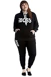H&F ® New Women Ladies Long Sleeve Like a Boss Printed Tracksuit 2 Piece Loungwear Size UK 14-28 (Black, 14)
