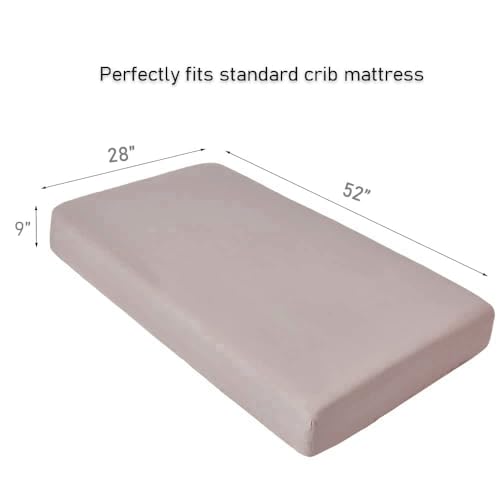 Image of Muslin Crib Sheets for Baby Boys Girls, Neutral Fitted Crib Mattress Sheet