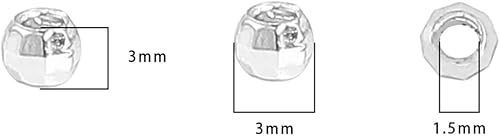 Miniatura 2 de Láser plateado redondo espaciador granos 0.118x0.118 in 50pcs para la fabricación de joyas hallazgos no se deslustra