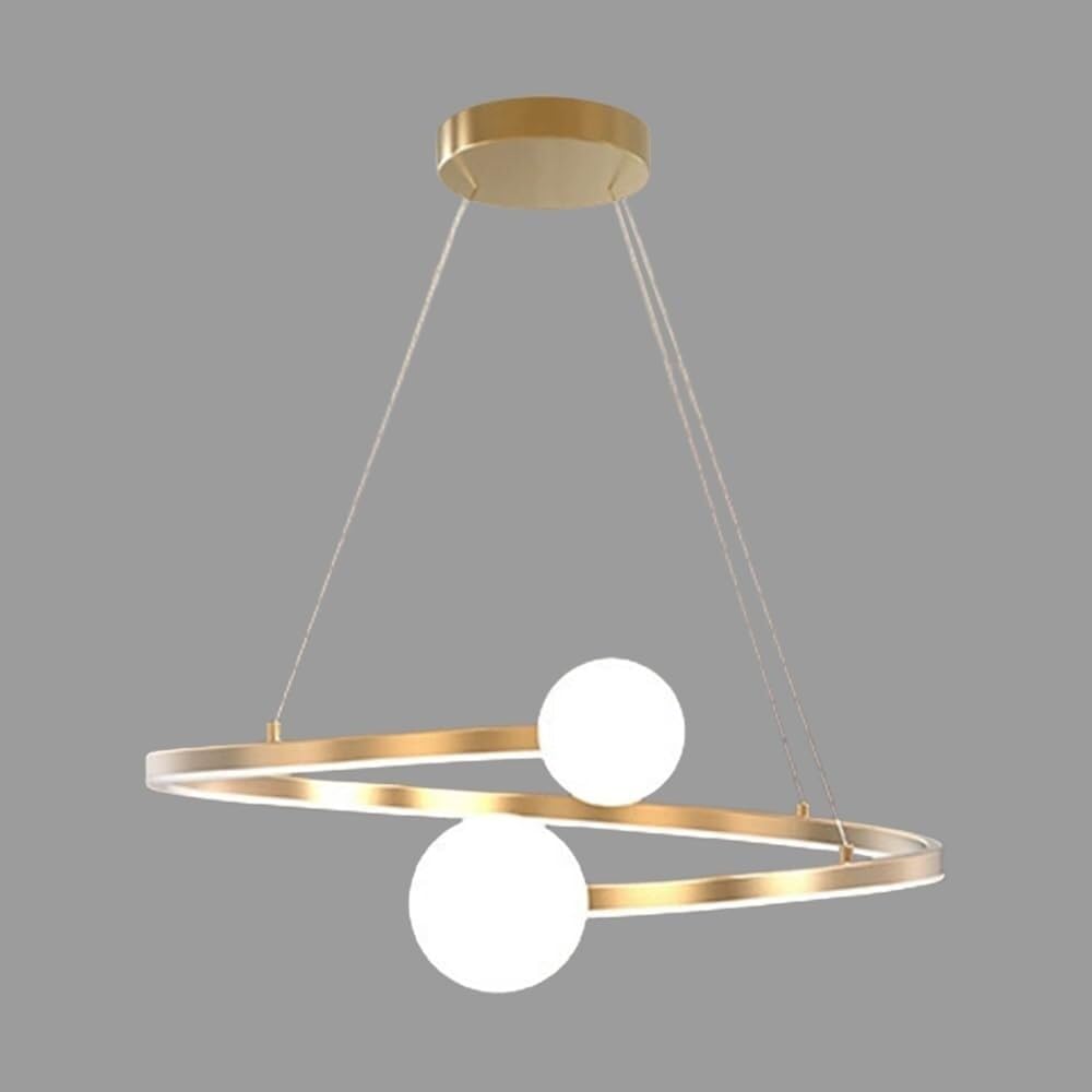 Lampada a Sospensione in Metallo Ultrasottile con paralumi in Acrilico, Anello lineare, Altezza Regolabile per Interni, G9*2, Moderna plafoniera a LED per Sala da Pranzo, Camera da Letto, Corrido