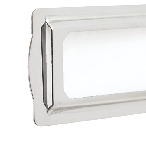 9 Pack Small Self Adhesive Metal Bookplates For Books, Drawers, Horizontal Label Holder For Drawer, File Cabinet, Shelves, Classroom, Library, Office (2 X 1 Inches) #TOP7