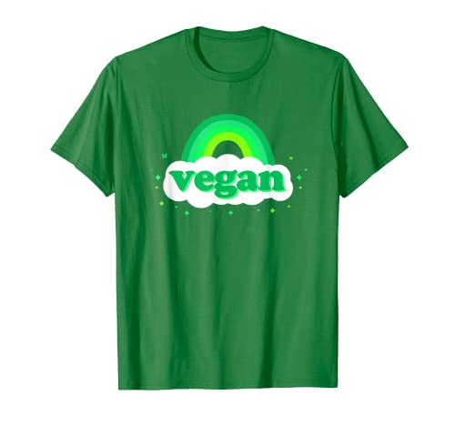 Vegan Rainbow Tees: Nube vegana de dibujos animados y arco iris Camiseta