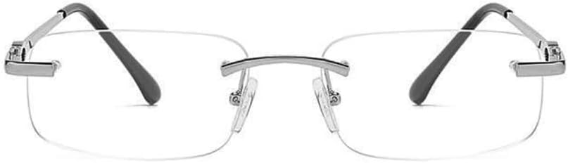 Street Knitted Retro Narrow Clear Lens Rectangular Silver Wire Frame Metal Designer Vintage Style Frameless Unisex Square Rimless Men’s Women Clear Tint Rectangle Hip Hop Eye Glasses