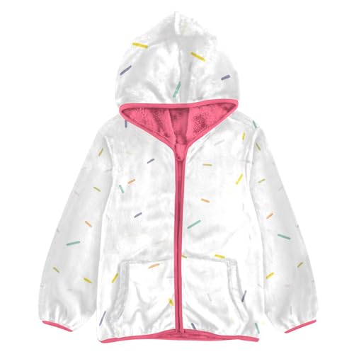 GuoChe Colorful Abstract Confetti Girls Sherpa Jacket With Hood