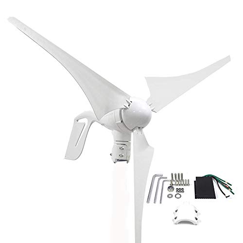 Giosolar Generador de turbina eólica de 400 W CC 12 V 3 cuchillas con controlador de carga baja velocidad del viento de arranque para el hogar, jardín, farolas marinas, granja (400 W-CC 12 V)