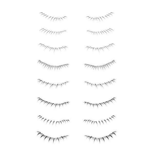 4xBlack False Eyelashes Wispy Professional for Daily Costume Valentines-image-9