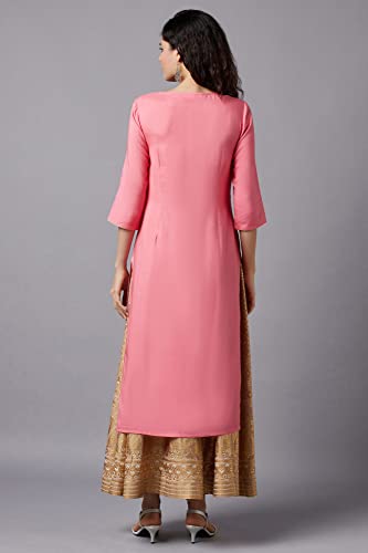 Image of Aurelia Women's Viscose Regular Fit Floral Regular Kurta