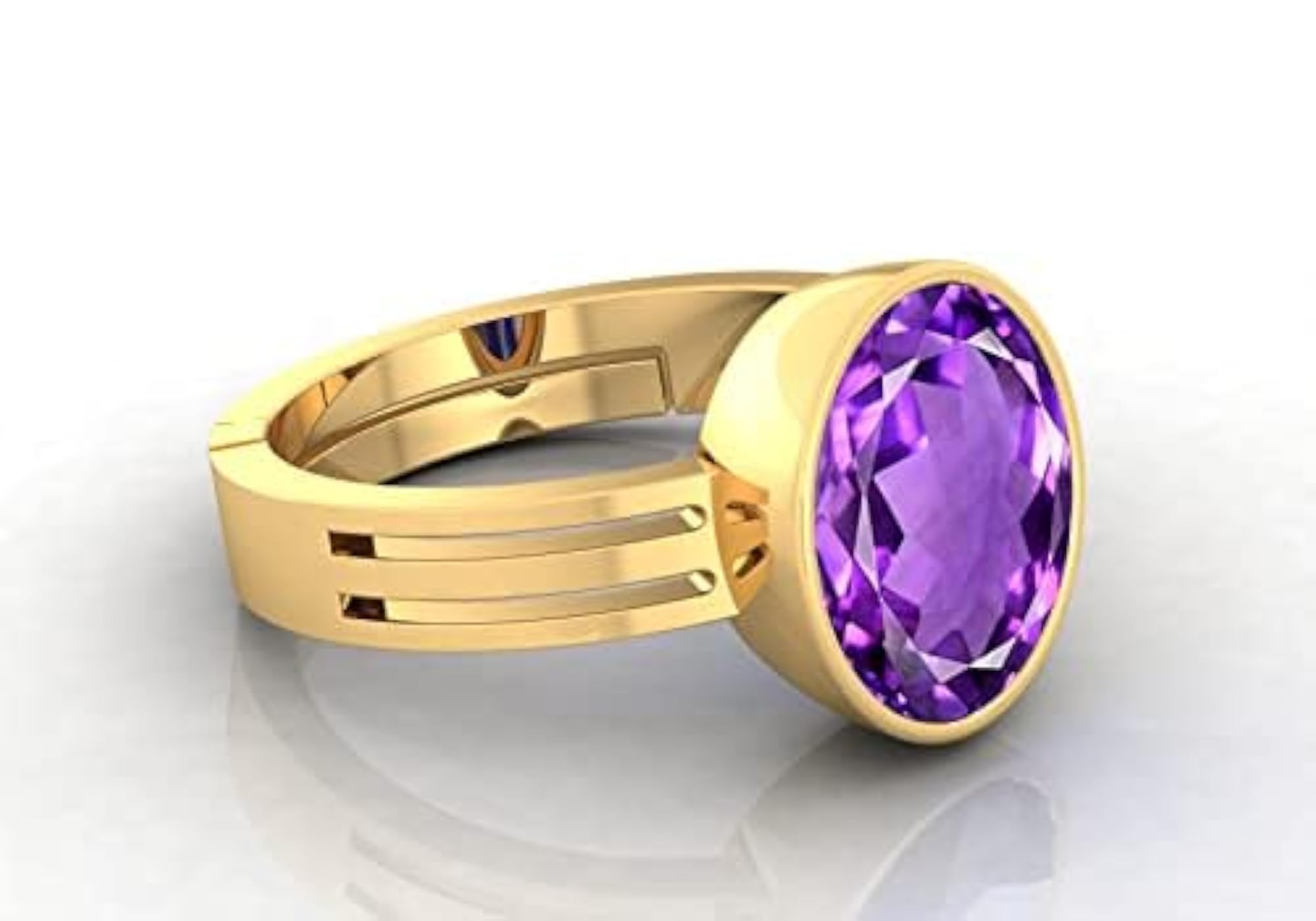 7.25 Ratti Katela Original Amethyst Stone Adjustable Ring