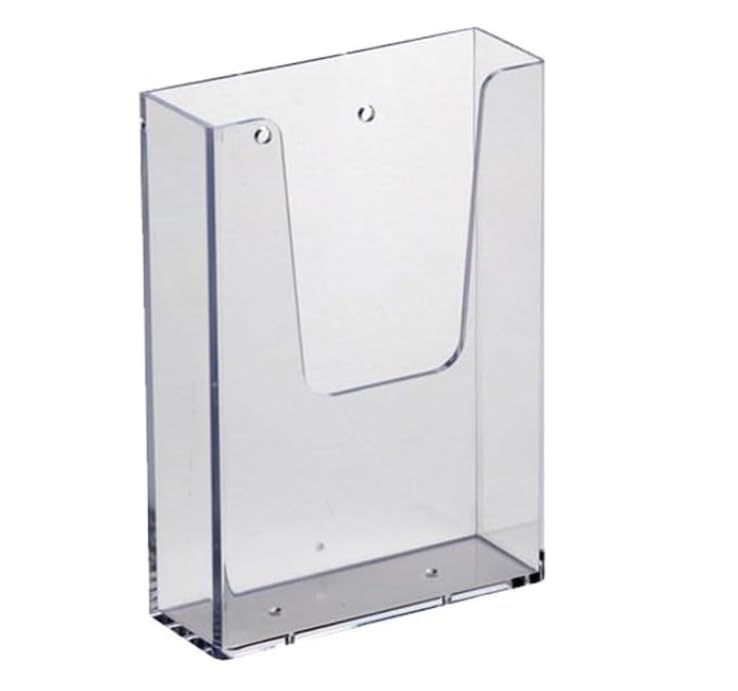 ESTUDIO PLAST Portafolletos de Pared para Trípticos DL (10,5 x 21 cm) – Expositor Vertical Acrílico Transparente para Folletos Publicitarios – Montaje con Tornillos o Adhesivo