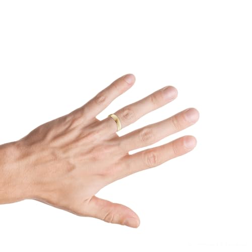 P3 POMPEII3 18K Yellow Gold Mens Brushed 6mm Wedding Band3