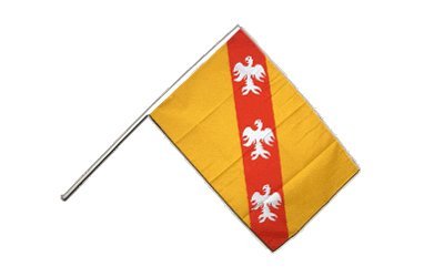 Drapeau France Lorraine sur hampe finitions soignées et tissu haute résistance