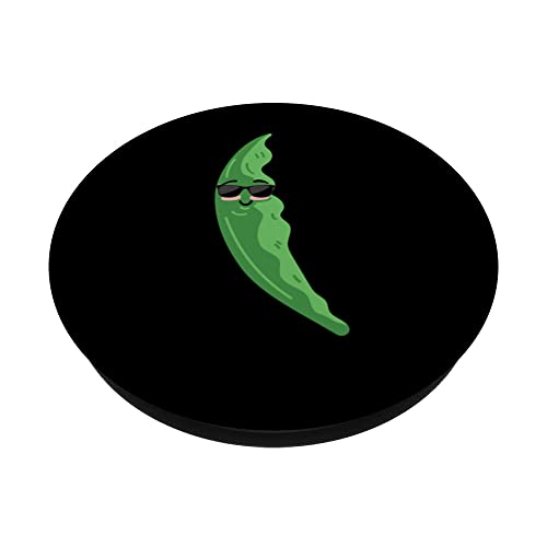 Funny Pea Pod With Sunglasses Costume Love Peas PopSockets Swappable PopGrip, Black - Image 2