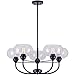 Forte 2732-05-04 Cameron - 5 Light Chandelier, Black Finish with Clear Glass