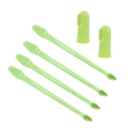 CIYODO Pet Dog Oral Brush 6pcs Pp Toothbrush Set Pet Grooming Double-end Brush