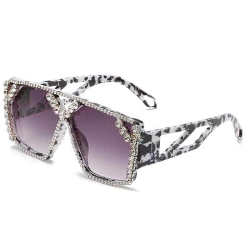 Lunettes de soleil tendance diamant UV400 strass luxe pour femme homme