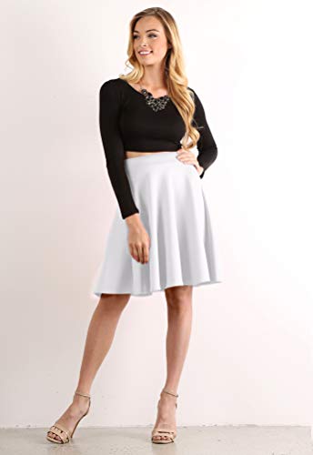 Women's Midi Skirt Flared Stretch Skirt for Women Reg & Plus Size. Casual A line, Basic Everyday Wear, Formal Office3