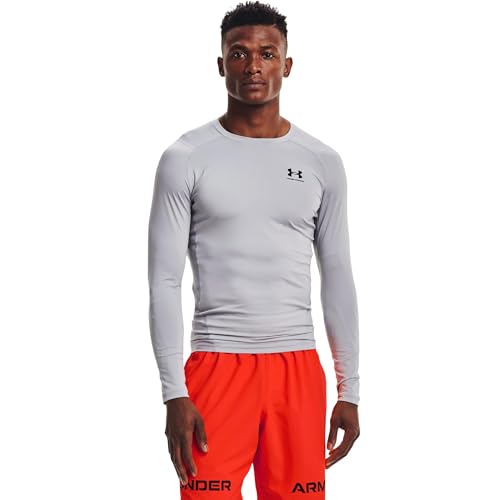 Under Armour Men's Armour HeatGear Compression Long-Sleeve T-Shirt, Mod Gray (011)/Black, 3X-Large – Ansicht 1