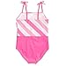 Barbie Little Girls One Piece Bathing Suit Pink/White 4