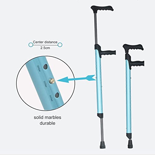 Stampella sottoascellare Blu (1 unità), Stampella in Alluminio Leggera Regolabile in Altezza, Stampella Ortopedica Medica, per Adulti e Bambini con Altezza 150-190 cm Keep it in Mind