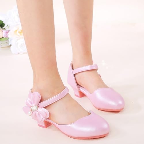 Girls Low Heel Dress Shoes Wedding Party Princess Mary Jane Pumps Flower Girl Sandals for Toddler/Little Kids3