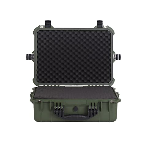 Image of MEIJIA All Weather IP67 Waterproof Hard Camera Case,Hard Protective Case,Hard Case with Customizable Foam,Fit Use of Drones,Camera,Equipments,Pistols(Green,19.78x15.77x7.41inches)