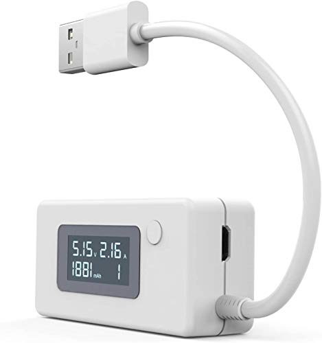 Villageboom USB Tester Meter Voltmeter Multimeter Voltage Current Ammeter Meter LCD Display, White - Image 2