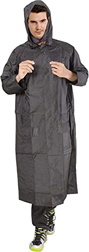 Solid Men Raincoat Brown-image-41