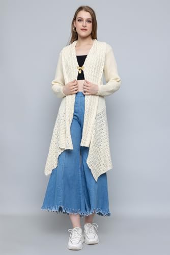 Image of Wear lusso Women's Woolen V-Neck Open Front Shrug Cardigan | Long Sleeve Winter Sweater for Girls & Ladies | Stylish Warm Outerwear in Trendy Colors