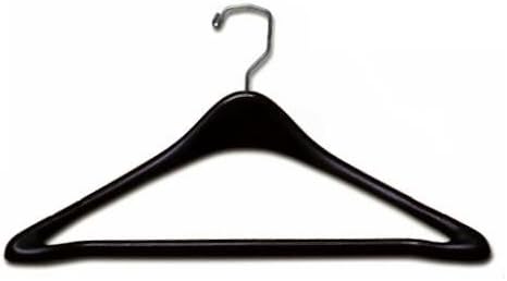 Only Hangers Black Plastic 19" Suit Hanger w/Bar [ Bundle of 25 ]