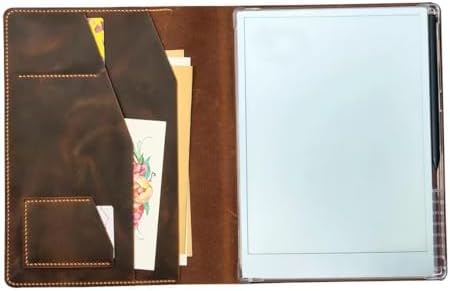 Personalized Leather Folio case with Pen Holder for Remarkable 2, Genuine Leather Folio Cover for Remarkable Paper pro V10-LRMB05S
