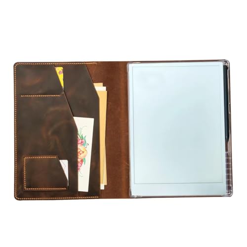 Personalized Leather Folio case with Pen Holder for Remarkable 2, Genuine Leather Folio Cover for Remarkable Paper pro V10-LRMB05S