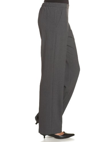 Briggs New York Womens Petite All Around Comfort Pants, Heather Grey, 14 Petite US