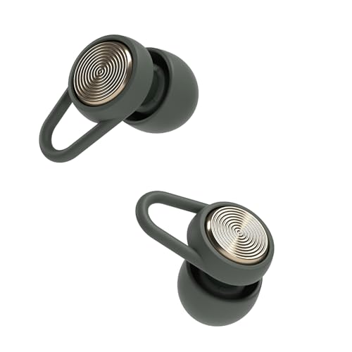 Hears Plus Ear Plugs for Noise Reduction - Patented Reusable Concert Earplugs 25dB SNR Sound Reduction Hypoallergenic for Musicians Motorcycle and Sleeping with 4 tip Sizes - Pine Green