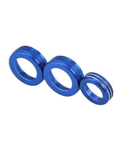 Temperature Adjustment Knob Car Center Console Air Conditioning Knob Cover Ring Climate Control HVAC (Blue)