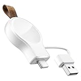 NEWDERY アップルウォッチ用 充電器 USB-A＆USB-C For apple watch用 充電器 2in1多機能 マグネット式 充電機 急速充電 小型 軽量 コンパクト 持ち運び便利 iwatch 3/4/5/6/7/8/9/10/se/se2/Ultra/Ultra2対応 ホワイト