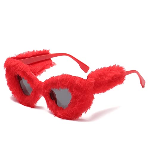 Lunettes de soleil en fourrure pour femmes finis les accessoires de fête inconfortables et banals