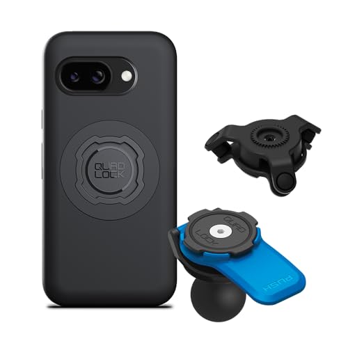 Image of Quad Lock 1" Ball Adaptor for Motorcycle Phone Mount with Vibration Dampener and MAG Phone Case for Google Pixel 9a
