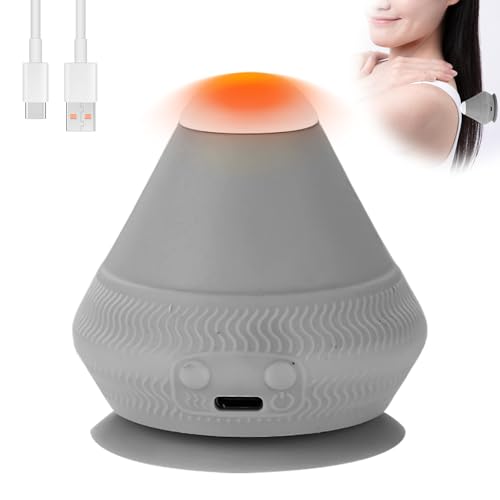 Asfrode Botón eléctrico para puntos gatillo, masajeador de puntos gatillo, bola de masaje con ventosa para dolores musculares, compresa caliente de la espalda, cuello, brazos, hombros (gris)